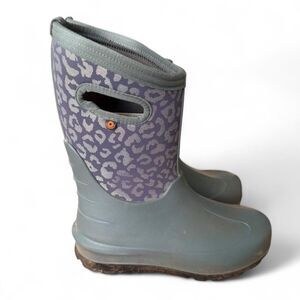 Bogs Neo-Classic Metallic Leopard waterproof winter boots Youth Size 5
